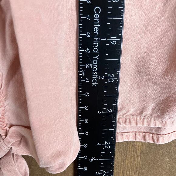 Cloth & Stone Anthropologie Womens Shirt Pink Tie Front Button Down Large - Picture 9 of 12